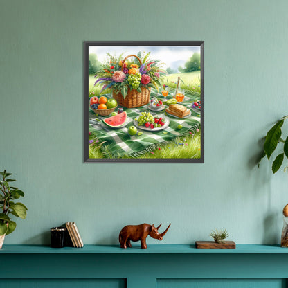 Spring Outdoor Flowers And Fruits - Full Round Drill Diamond Painting 30*30CM