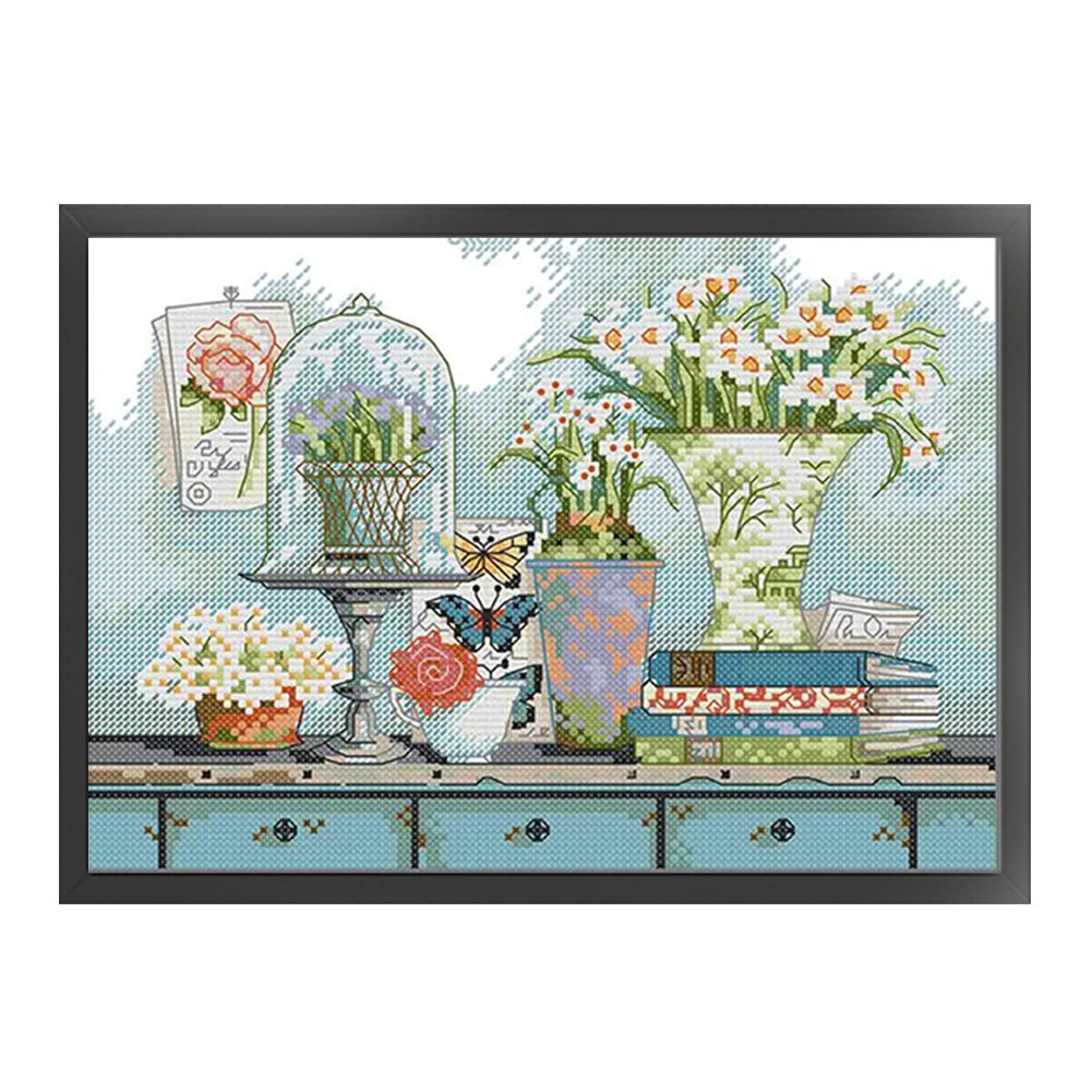 Garden Collection - 14CT Stamped Cross Stitch 30*21CM(Joy Sunday)