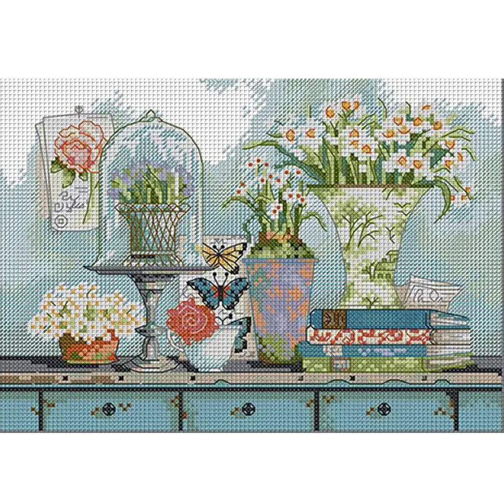 Garden Collection - 14CT Stamped Cross Stitch 30*21CM(Joy Sunday)