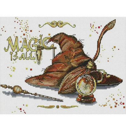 Magic Props - 14CT Stamped Cross Stitch 34*27CM(Joy Sunday)