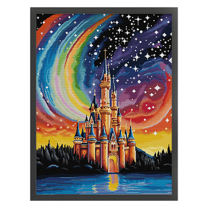 Starry Sky Castle - 14CT Stamped Cross Stitch 55*71CM(Joy Sunday)