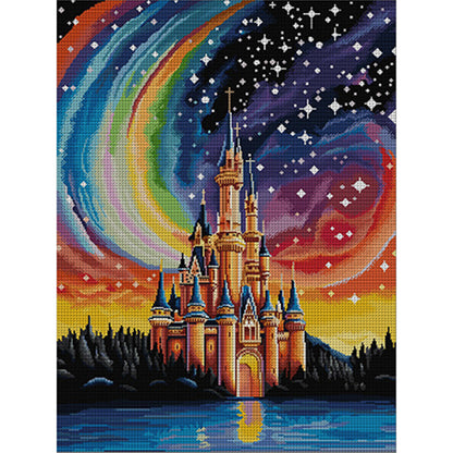 Starry Sky Castle - 14CT Stamped Cross Stitch 55*71CM(Joy Sunday)