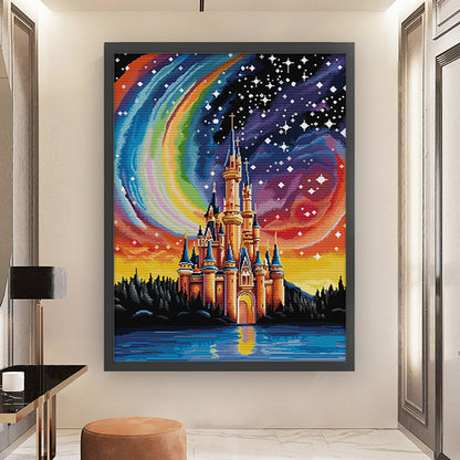 Starry Sky Castle - 14CT Stamped Cross Stitch 55*71CM(Joy Sunday)