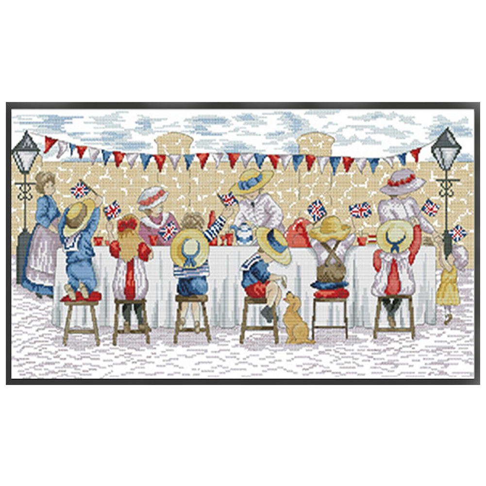 Birthday Party - 14CT Stamped Cross Stitch 60*35CM(Joy Sunday)