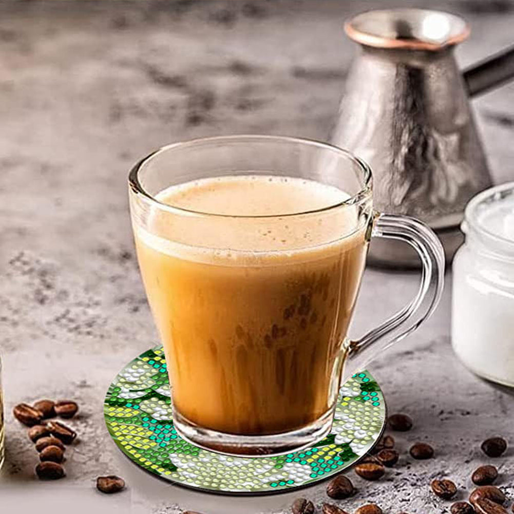 8Pcs Diamond Art Painting Coasters Craft Kit with Holder (St. Patrick Day Gnome)