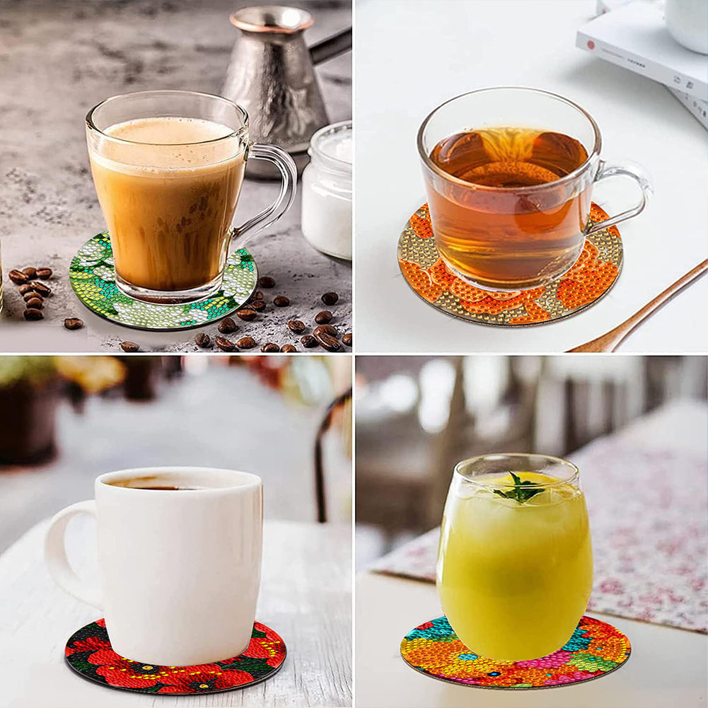 8Pcs Diamond Art Painting Coasters Craft Kit with Holder (St. Patrick Day Gnome)