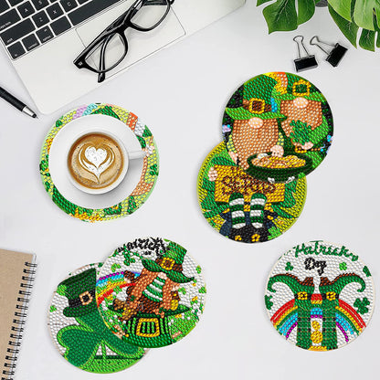 6Pcs Diamond Art Painting Coasters Craft Kit with Holder for Gift (Easter Egg)