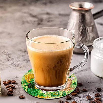 6Pcs Diamond Art Painting Coasters Craft Kit with Holder for Gift (Easter Egg)