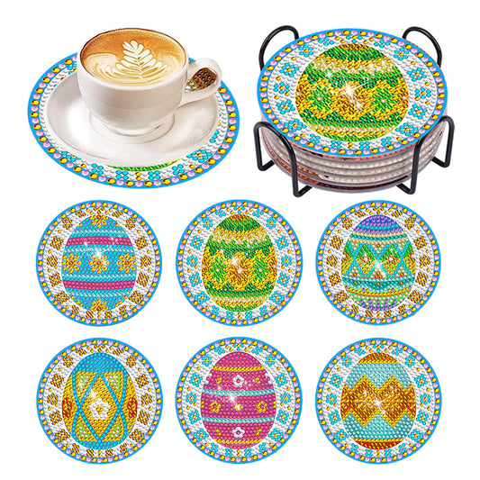 8Pcs Diamond Art Painting Coasters Craft Kit with Holder for Gift(Vintage Plaid)