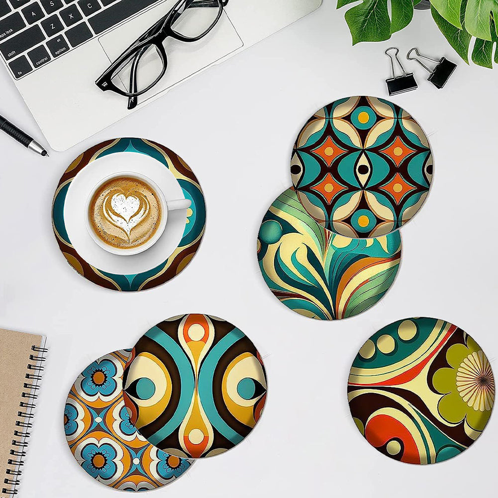 8Pcs Diamond Art Coaster Diamond Painting Coaster with Holder (Marigold Pattern)