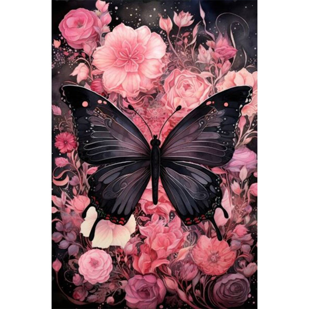 Flowers Butterfly - Full AB Round Drill Diamond Painting 40*60CM