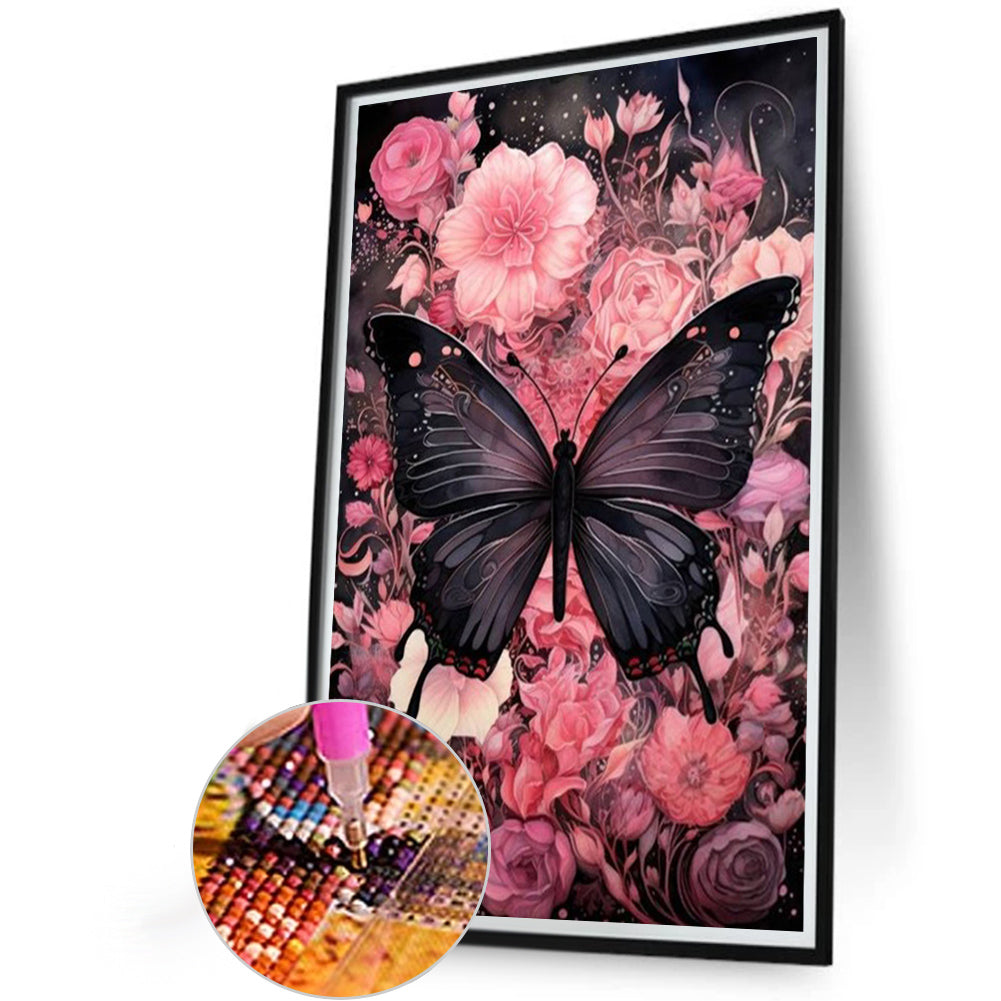 Flowers Butterfly - Full AB Round Drill Diamond Painting 40*60CM