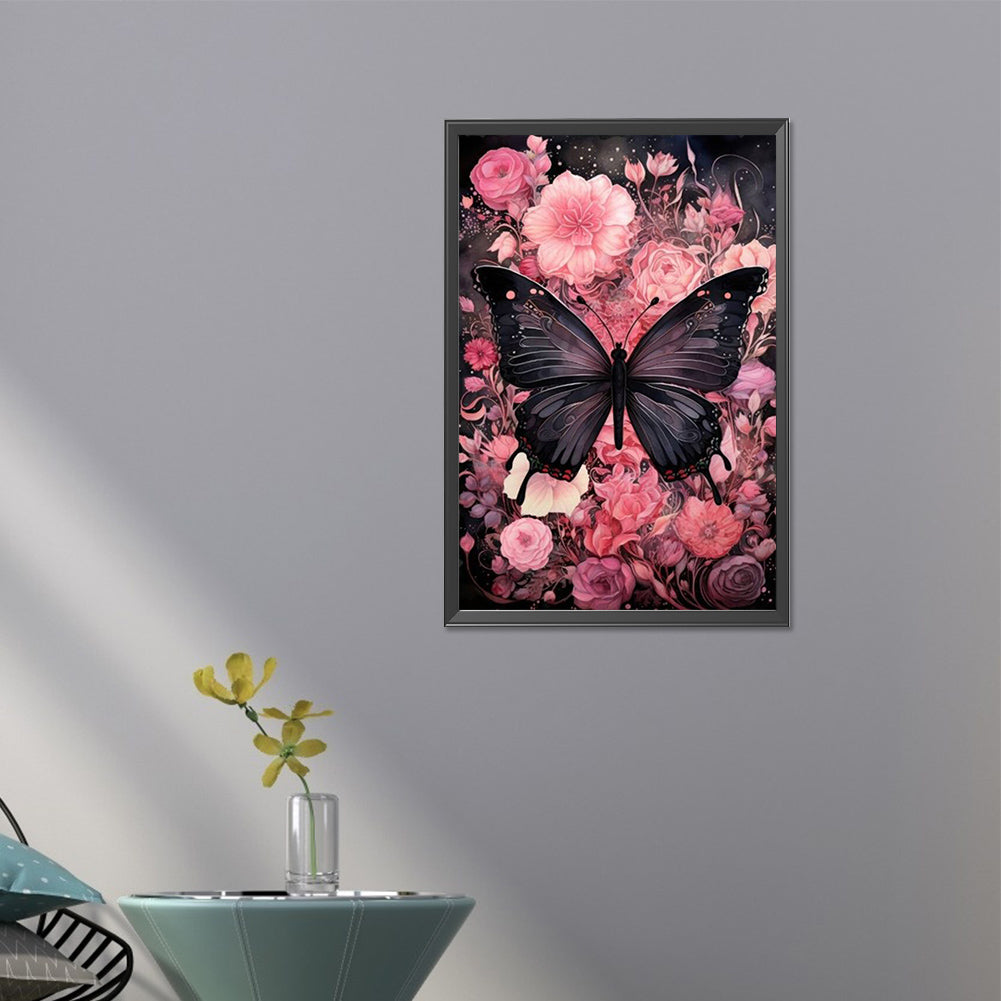 Flowers Butterfly - Full AB Round Drill Diamond Painting 40*60CM