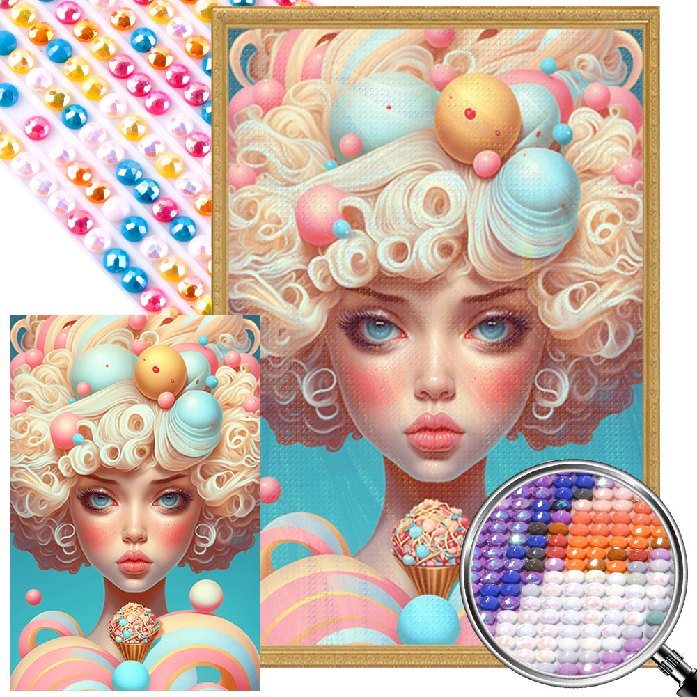 Candy Girl - Full AB Round Drill Diamond Painting 40*60CM