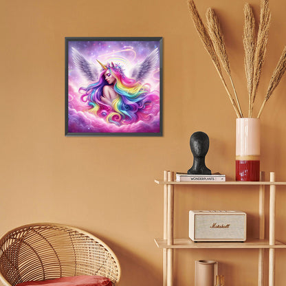Rainbow Unicorn Girl - Full Round Drill Diamond Painting 30*30CM