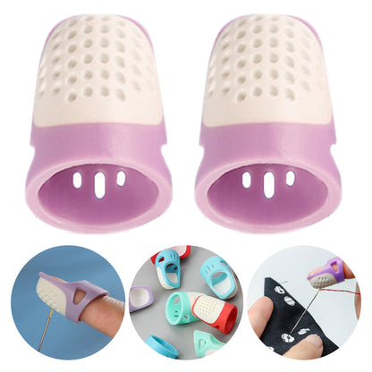 Sewing Thimble Finger Protector DIY Sewing Tool for Needlework (Purple Small)