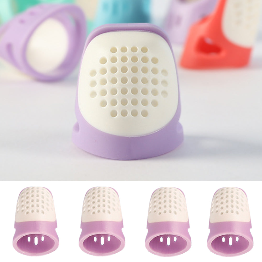 Sewing Thimble Finger Protector DIY Sewing Tool for Needlework (Purple Medium)