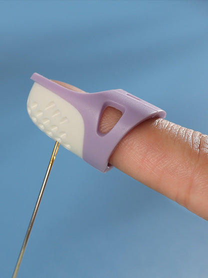 Sewing Thimble Finger Protector DIY Sewing Tool for Needlework (Purple Medium)
