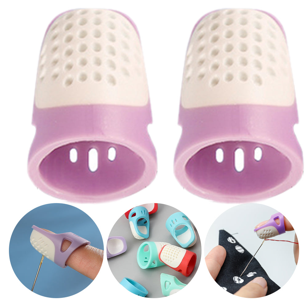 Sewing Thimble Finger Protector DIY Sewing Tool for Needlework (Purple Medium)