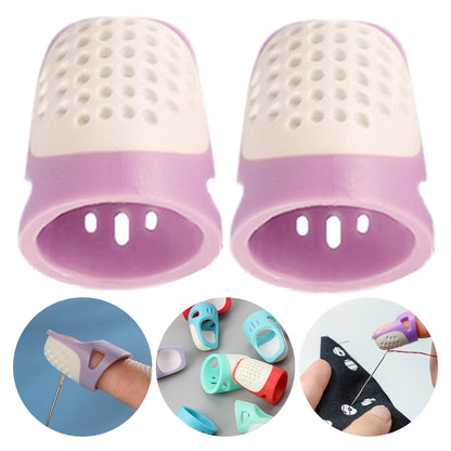 Sewing Thimble Finger Protector DIY Sewing Tool for Needlework (Purple Large)