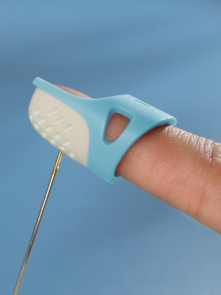 Sewing Thimble Finger Protector DIY Sewing Tool for Needlework (Blue Medium)