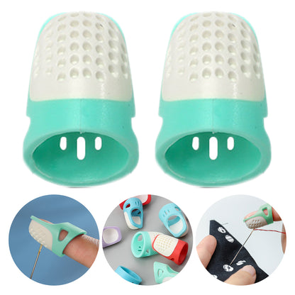 Sewing Thimble Finger Protector DIY Sewing Tool for Needlework (Green Small)