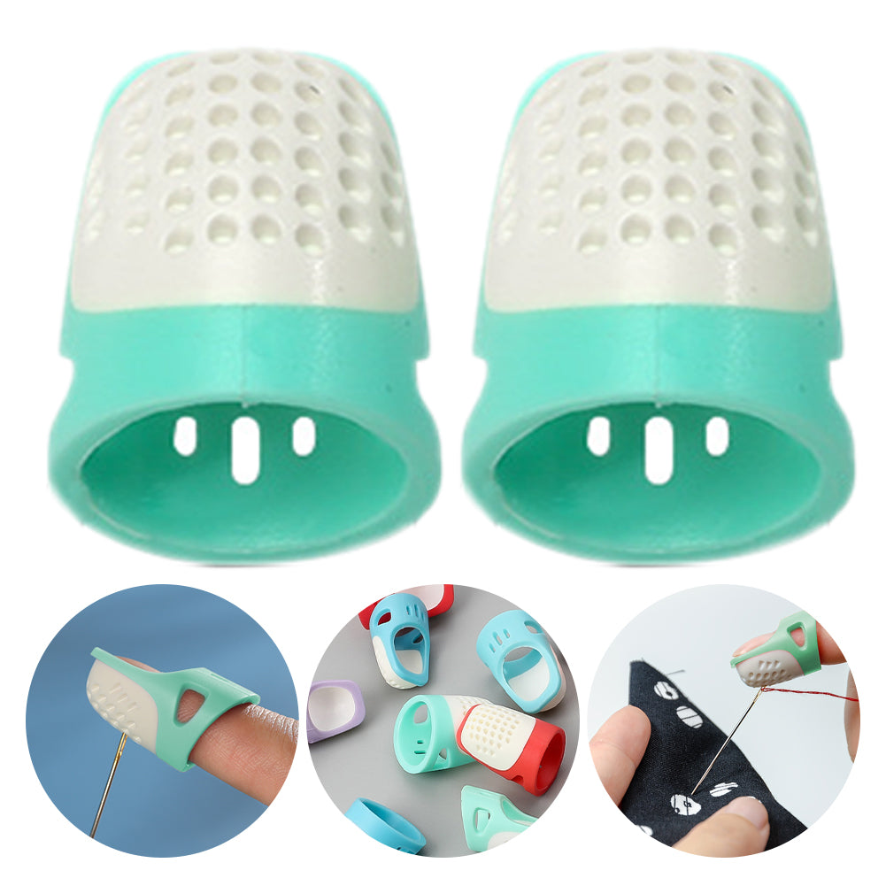 Sewing Thimble Finger Protector DIY Sewing Tool for Needlework (Green Large)
