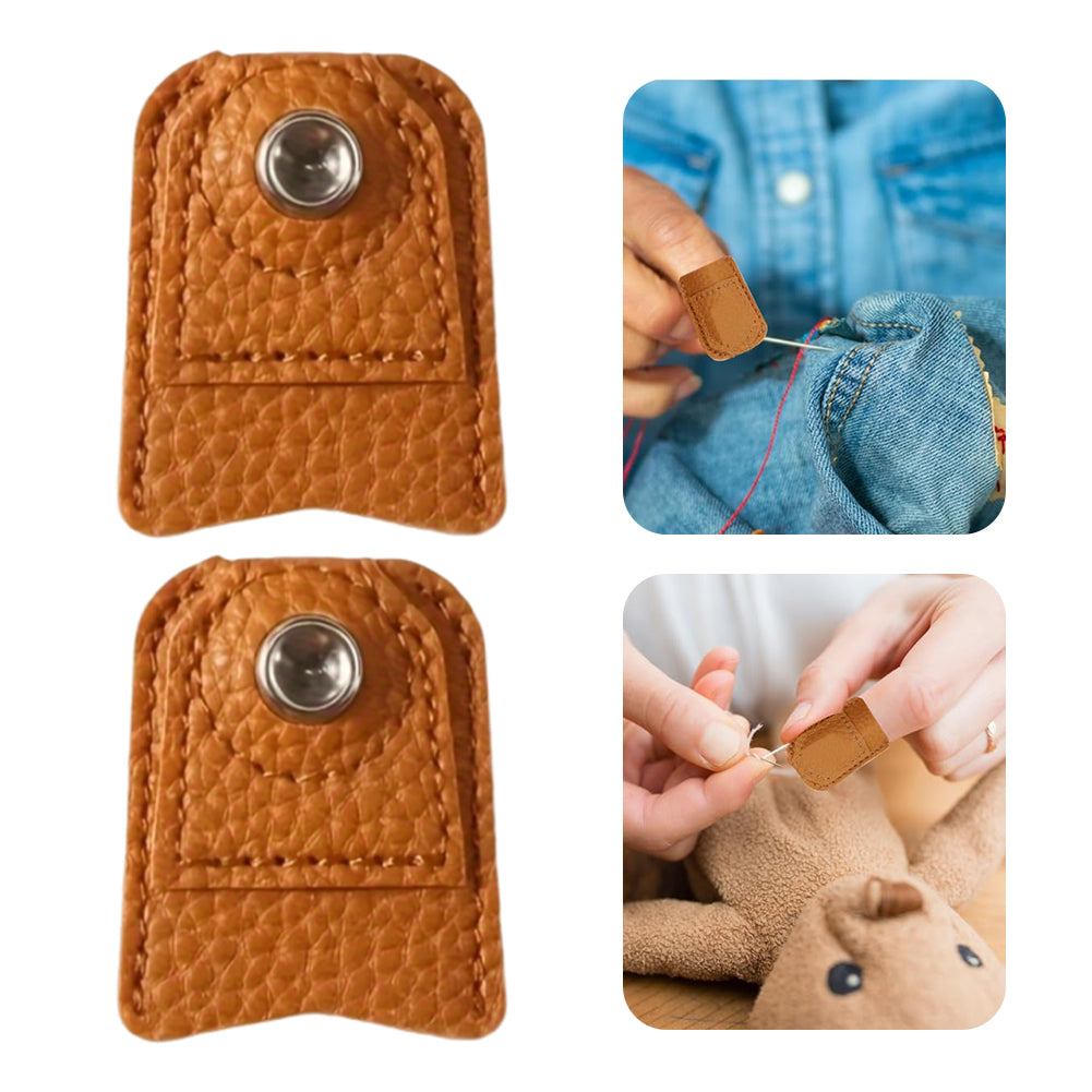 2 Pcs Finger Metal Shield Protector Needle Felting Knitting Guard(1Round 1Large)