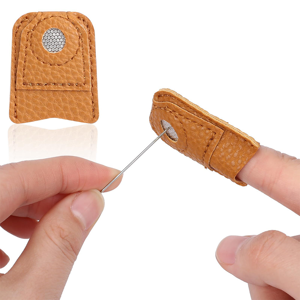 2 Pcs Finger Shield Protector Needle Felting Knitting Guard(1 Honeycomb1 Large)