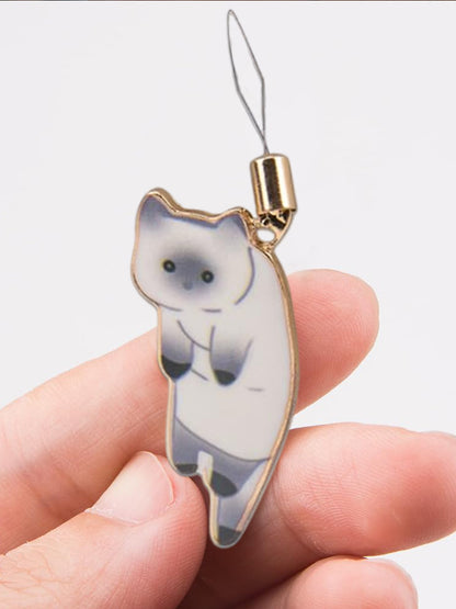 Cute Cat Magnetic Needle Holder Threader Household Magnetic Pin Holder (White)