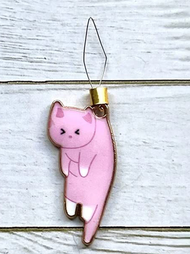 Cute Cat Magnetic Needle Holder Threader Household Magnetic Pin Holder (Pink)