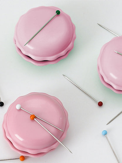 Macaron Magnetic Needle Holder Household DIY Sewing Simple Pin Holder (Pink)