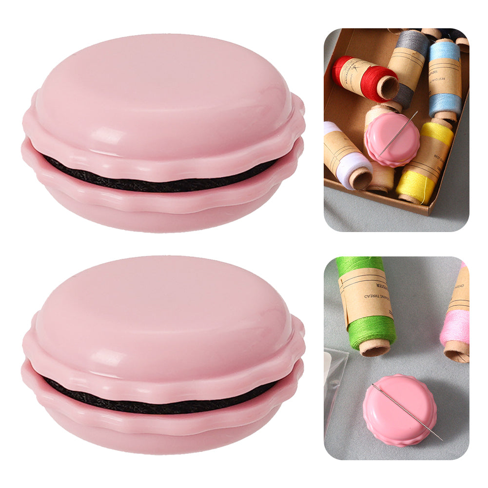 Macaron Magnetic Needle Holder Household DIY Sewing Simple Pin Holder (Pink)