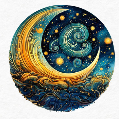 Moon Starry Sky - 11CT Stamped Cross Stitch 50*50CM