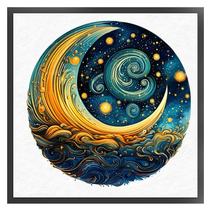 Moon Starry Sky - 11CT Stamped Cross Stitch 50*50CM