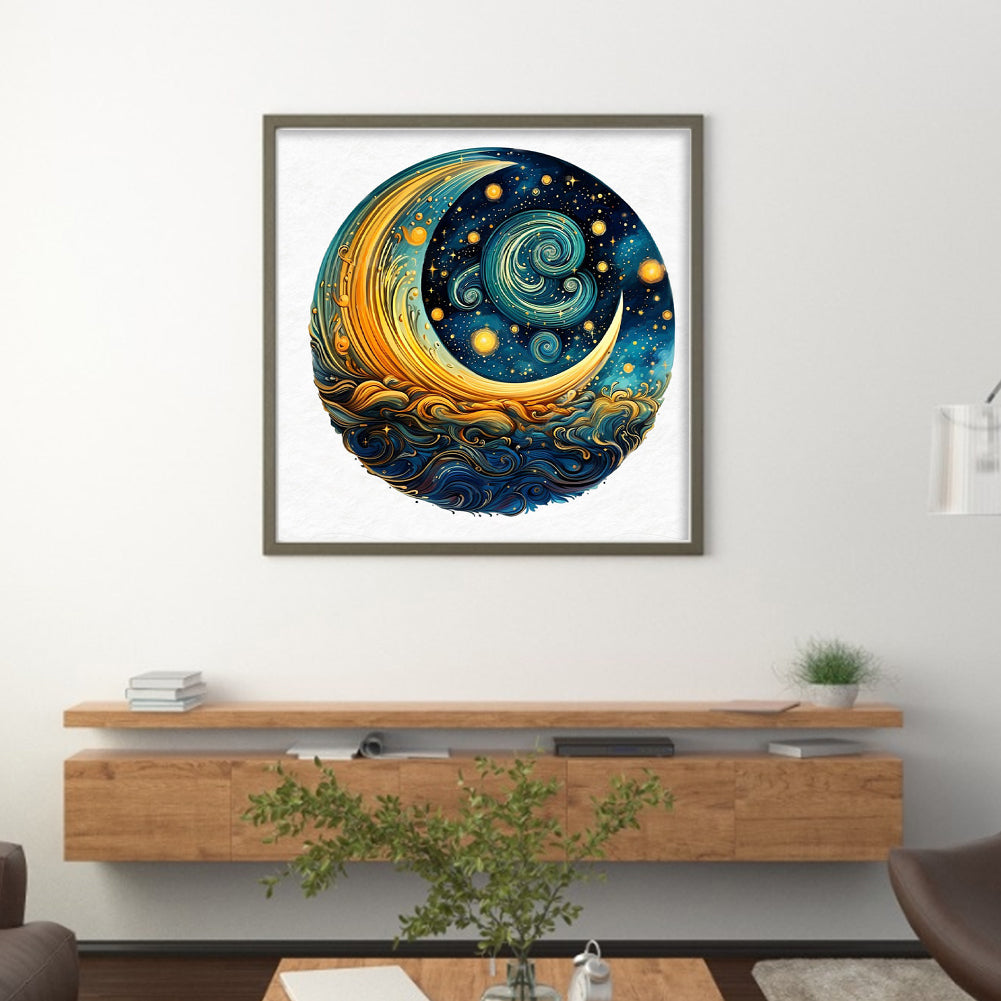 Moon Starry Sky - 11CT Stamped Cross Stitch 50*50CM