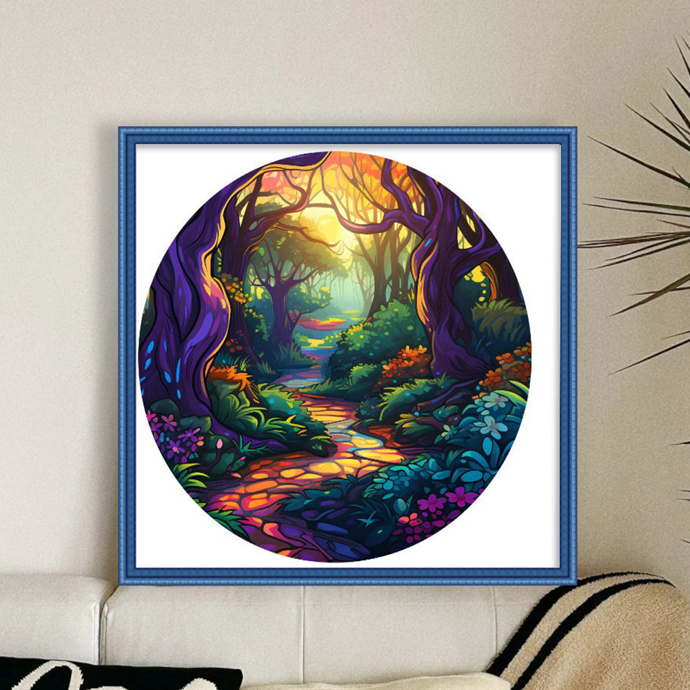 Forest Path - 16CT Stamped Cross Stitch 40*40CM