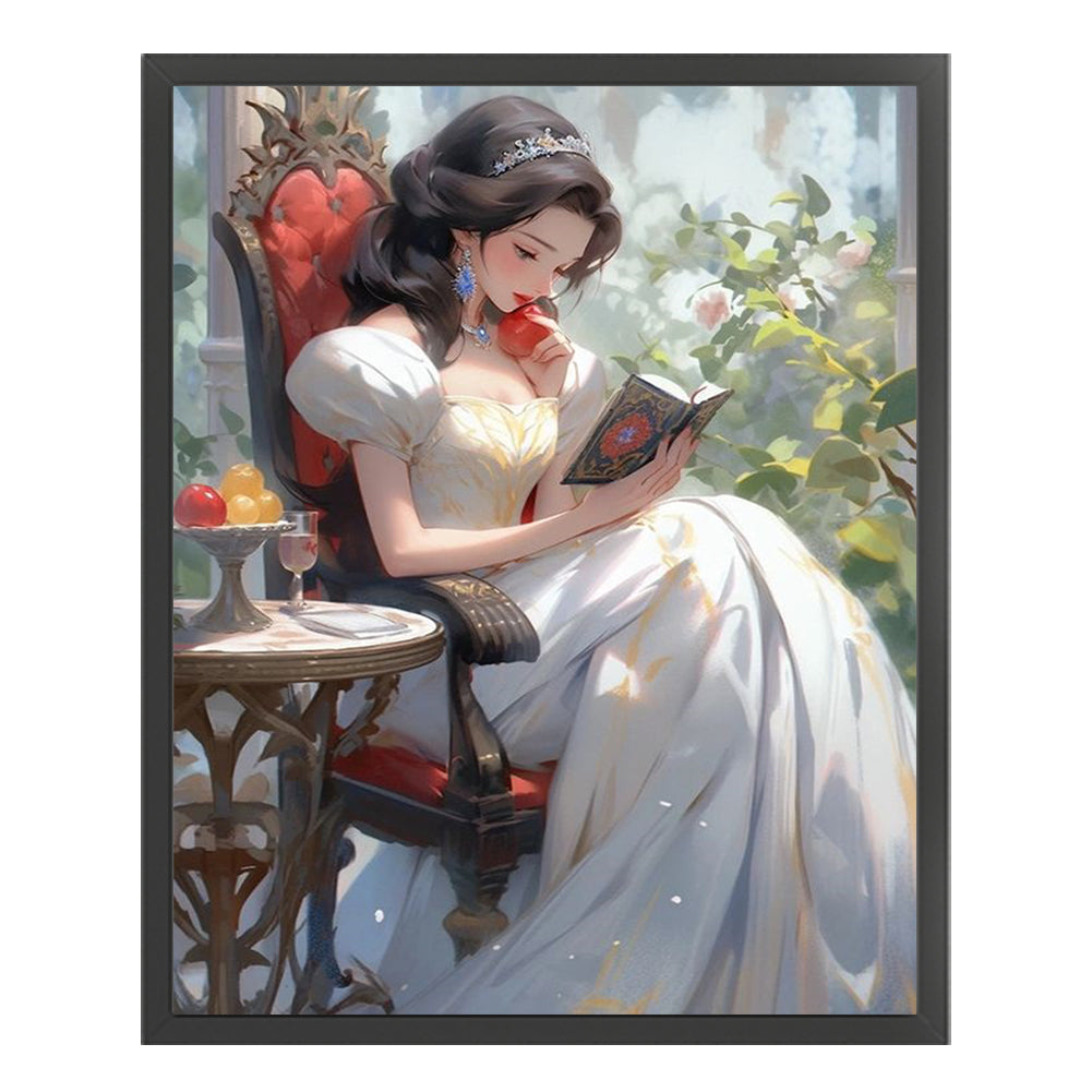 Girl Reading Book - 11CT Stamped Cross Stitch 40*50CM