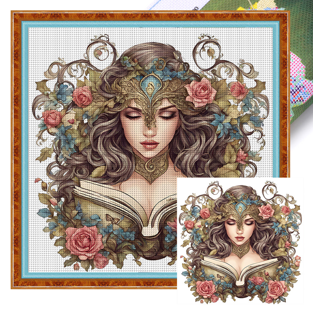 Goddess Of Books - 11CT Stamped Cross Stitch 60*60CM