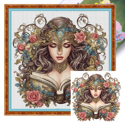 Goddess Of Books - 11CT Stamped Cross Stitch 60*60CM