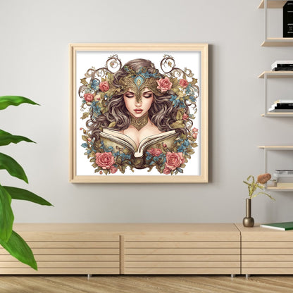 Goddess Of Books - 11CT Stamped Cross Stitch 60*60CM