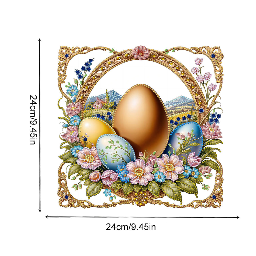 Easter Egg Scene Single-Sided Diamond Art Hanging Pendant for Office Home Decor