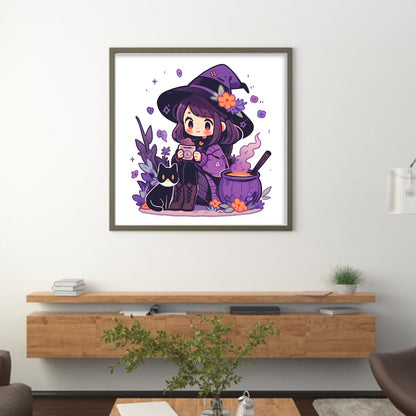 Witch - 11CT Stamped Cross Stitch 50*50CM