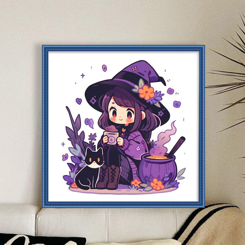 Witch - 11CT Stamped Cross Stitch 50*50CM