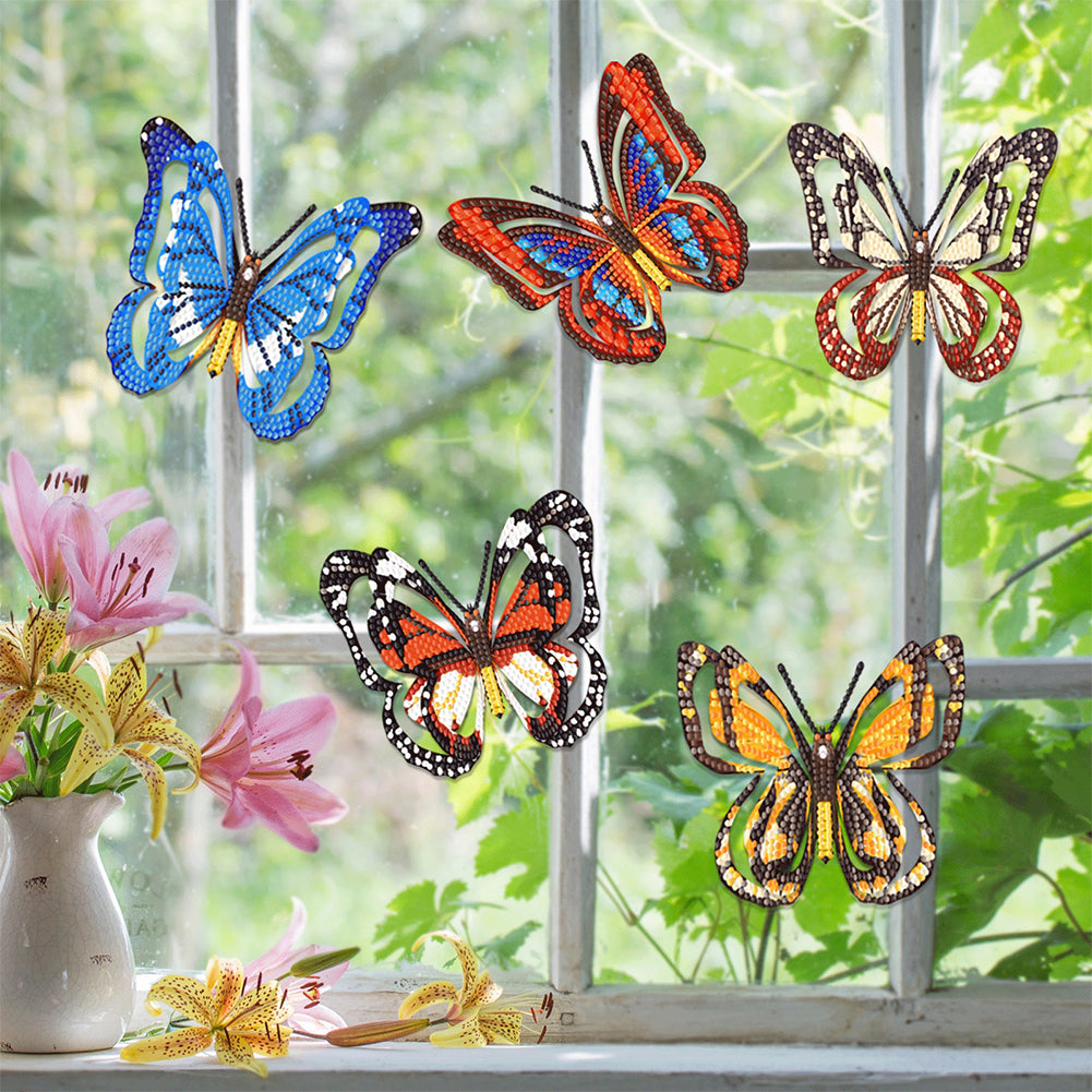 8Pcs Butterfly Kid Diamond Art Painting Stickers Kits Fun DIY Arts Crafts Paint