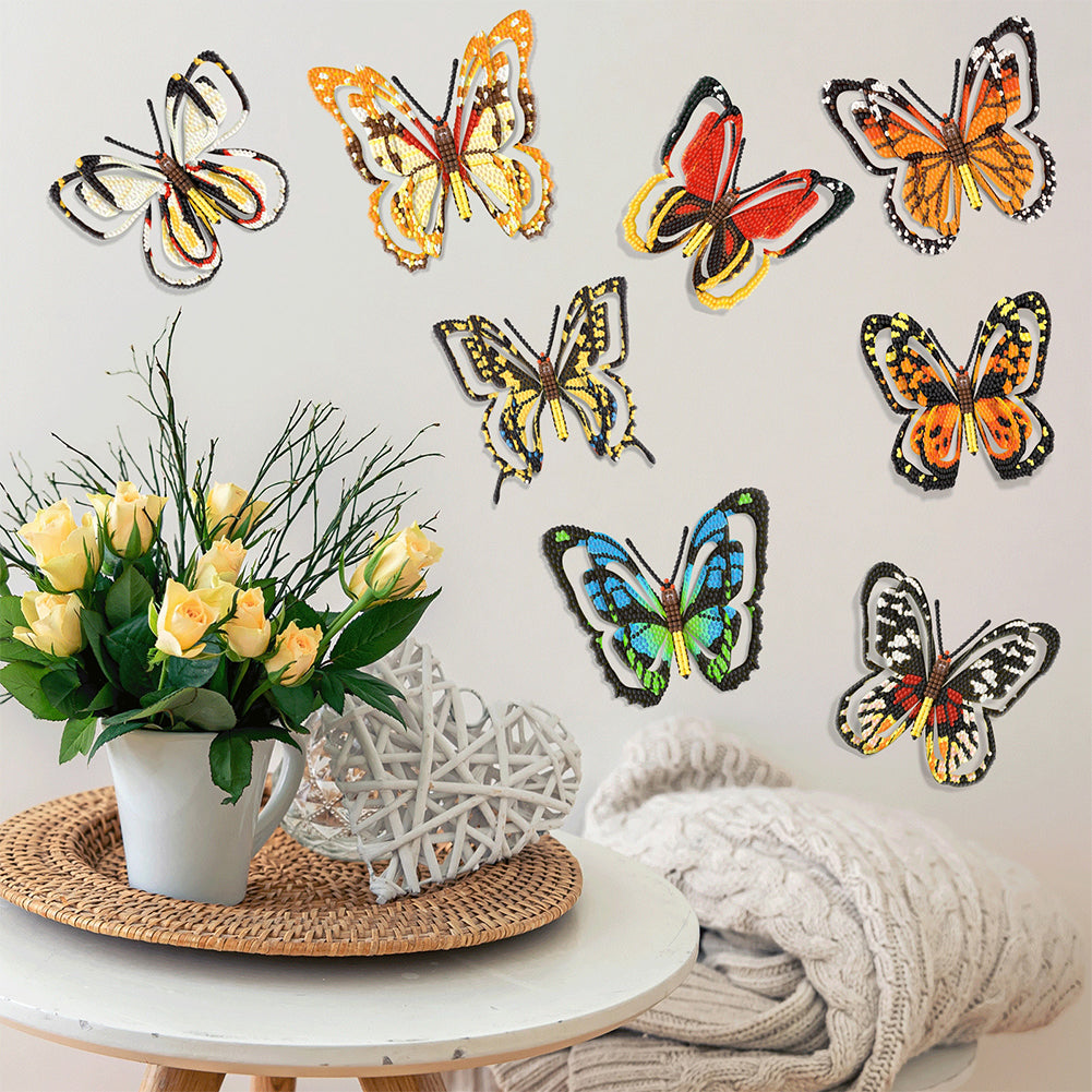 8Pcs Butterfly Kid Diamond Art Painting Stickers Kits Fun DIY Arts Crafts Paint