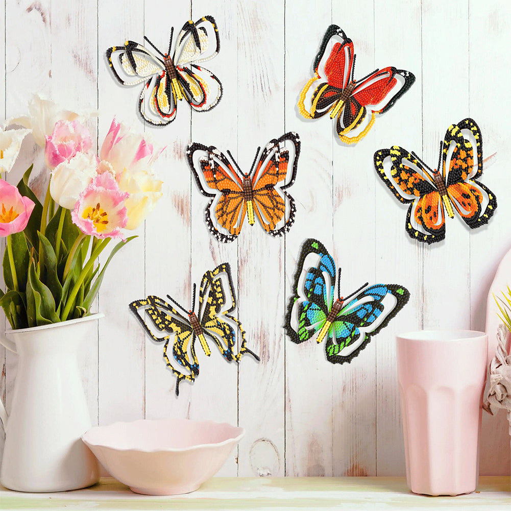 8Pcs Butterfly Kid Diamond Art Painting Stickers Kits Fun DIY Arts Crafts Paint