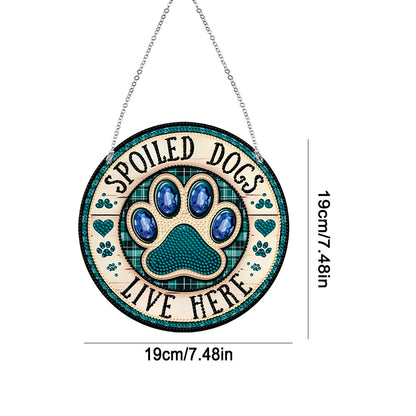 Acrylic Suncatcher Window Door Sign Hanging Decor Garden Decor (Spoiled Dog)