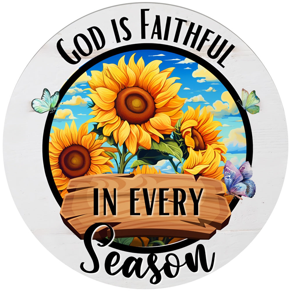 Acrylic Suncatcher Window Door Sign Hanging Decor Garden Decor (God is Faithful)