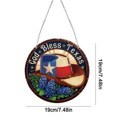 Acrylic Suncatcher Window Door Sign Hanging Decor Garden Decor (God Bless Texas)